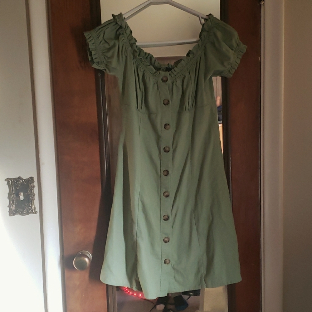 Ruffled off-the-shoulder dress